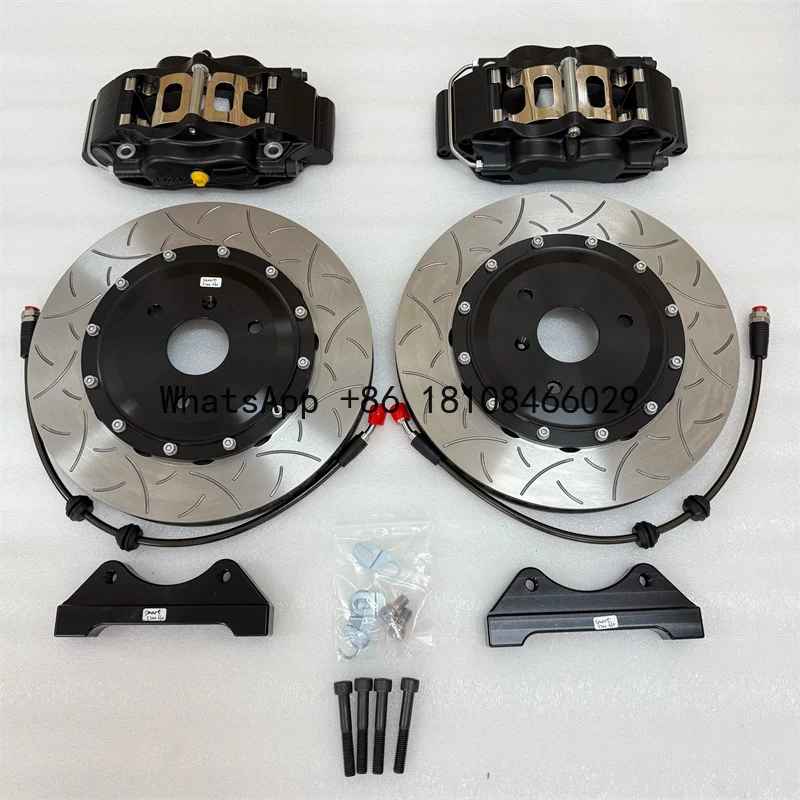 

Jekit New 4 Pots Brake Caliper 330*28mm Dragon Slot Disc Kit Front Wheel Rear Brake for Smart 451 VW Golf Land Rover Chery A7