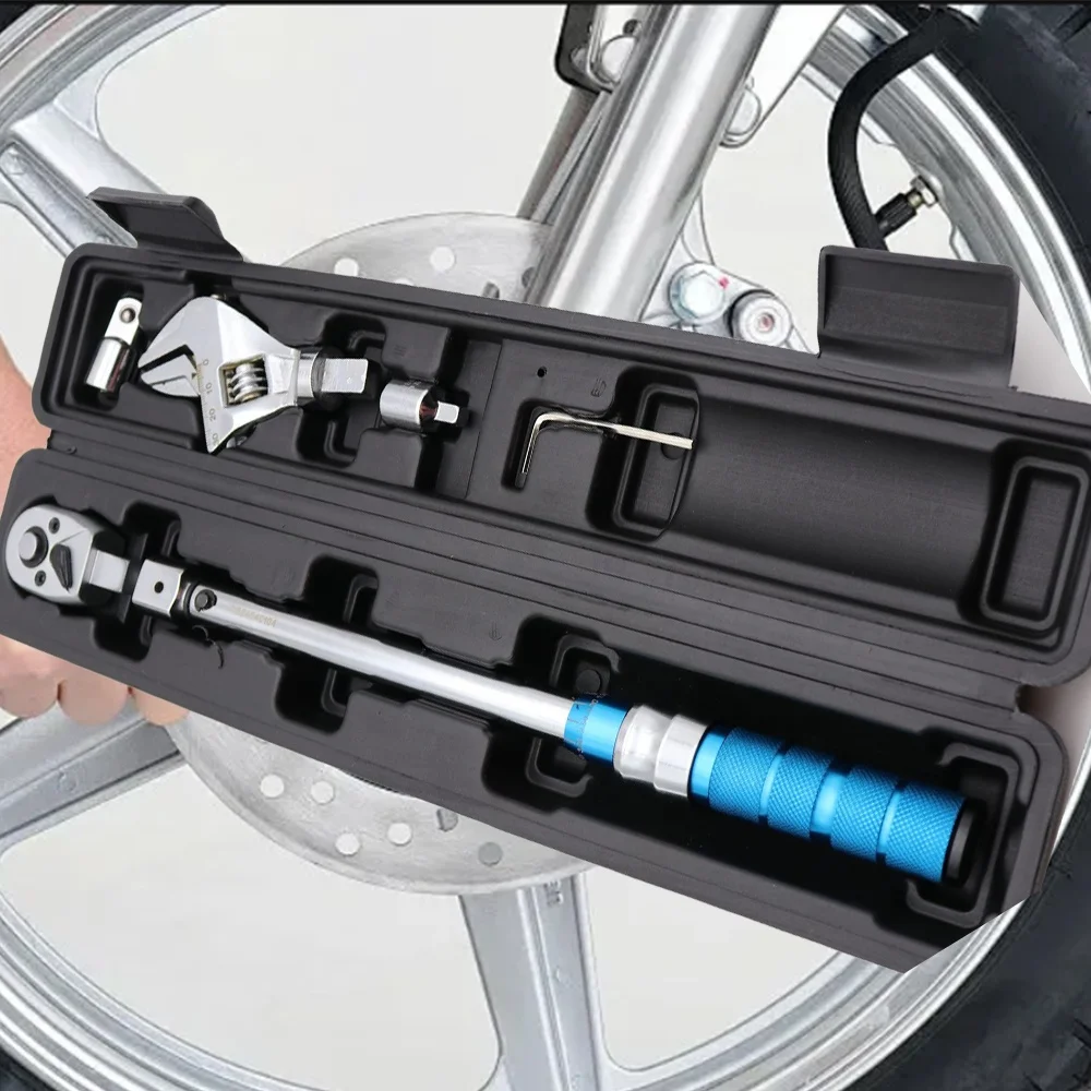 6-Piece 3/8 Inch Bike Repair Tool Set High Efficiency 10-60Nm Metric Adjustable CrV Combination Wrench OEM Box chro me Alloy