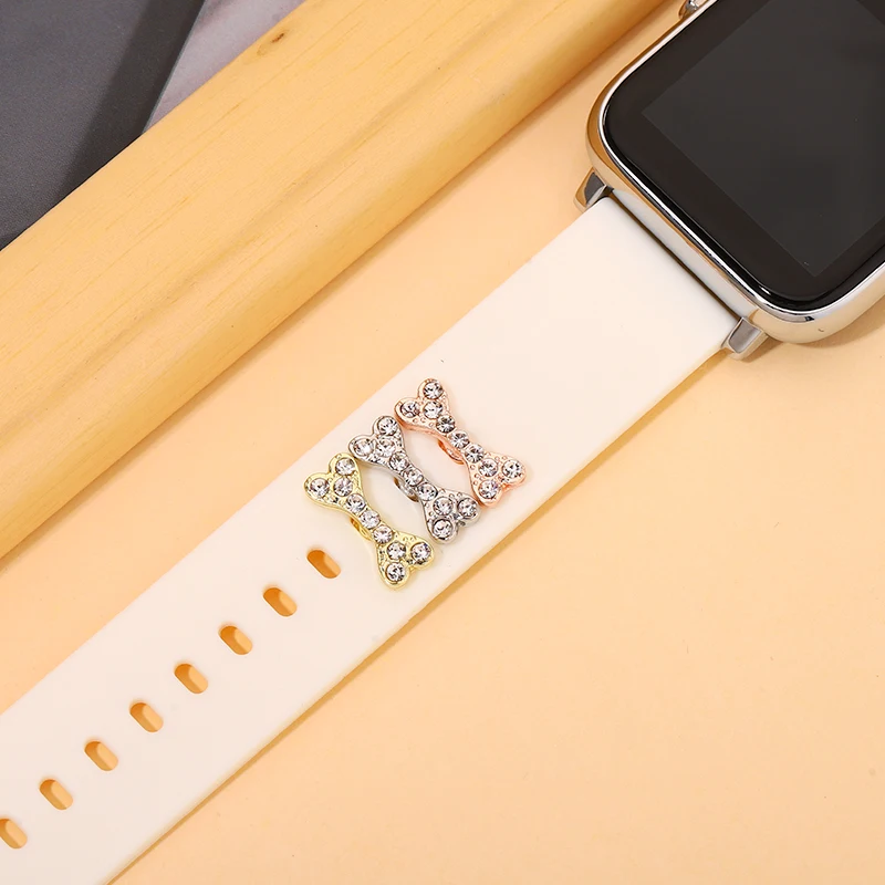 Pulsera de silicona para Apple Watch, accesorios de joyería pequeños, dijes divertidos de hueso de perro, dijes de uñas para iwatch, Correa deportiva
