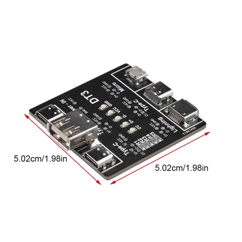ABAE-DT3 Papan Deteksi Kabel Data Penguji Kabel USB untuk IOS Android Tipe-c Papan Uji Sakelar Sirkuit Pendek Tipe Mikro