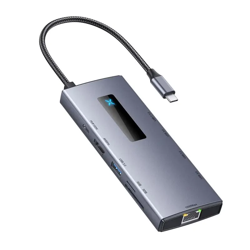 A29F-10-In-1 Type-C HUB 4K 60Hz USB C Hub Type C To Ethernet Port PD 100W USB 3.0 Hub SD/TF Card Slot For Laptop Tablet