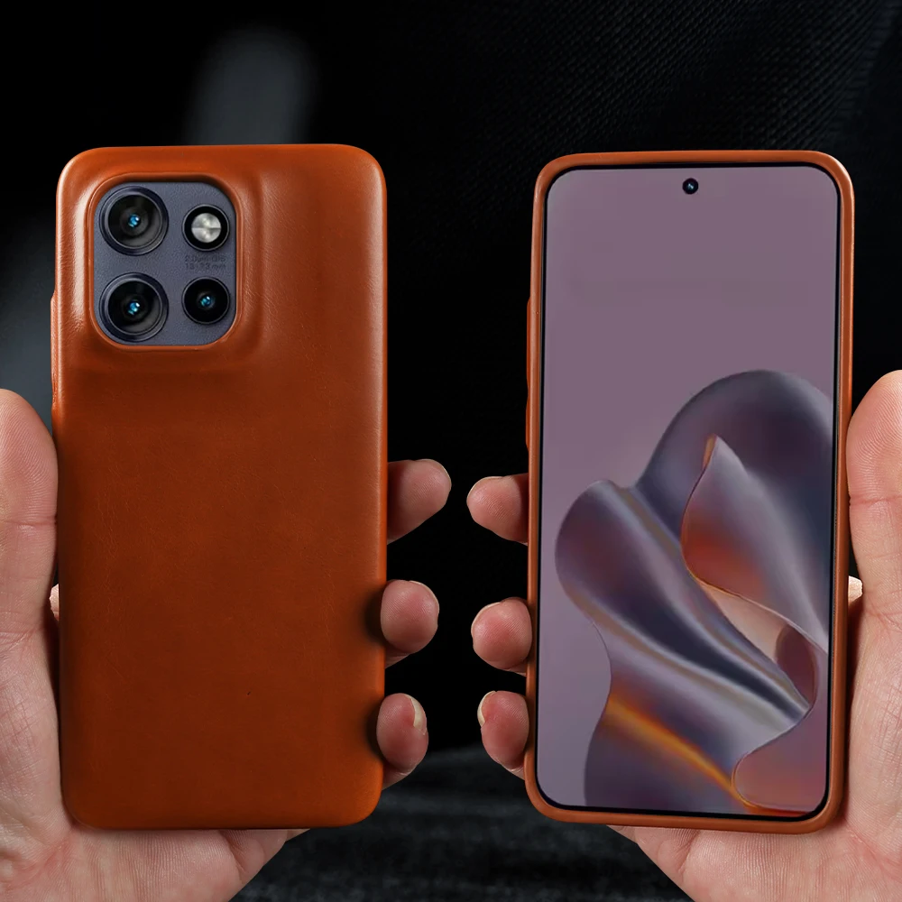 

Premium Genuine Leather Case For Motorola Moto Edge 50 Neo S50 Pro Fusion X50 Ultra G85 G45 Phone Back Cover Case Coque Funda