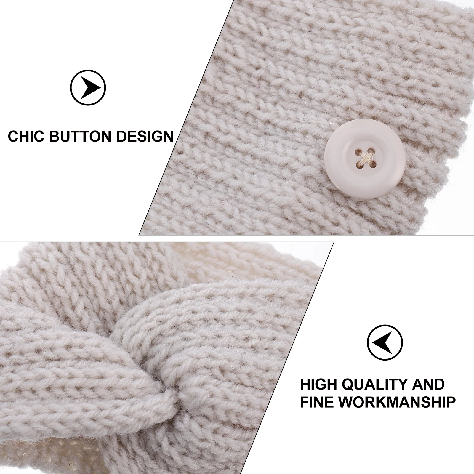 

8 шт., зимняя теплая вязаная шерстяная повязка для волос, маска против натирания, повязка на голову с кнопкой, защита для ушей для женщин, удобный уличный аксессуар