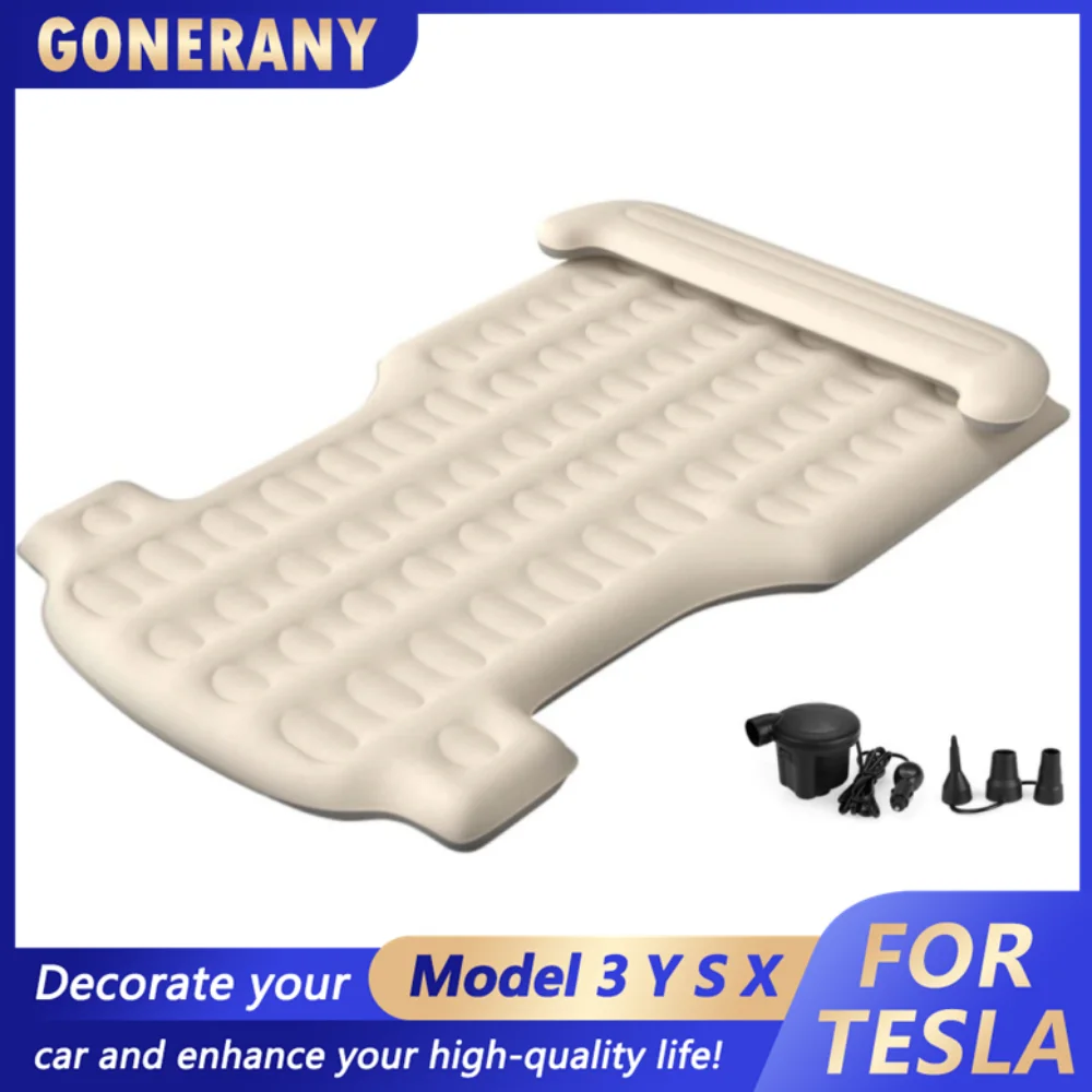 Air Mattress Bed For Tesla Model Y Accessories 2023 -2020 Inflatable Outdoor Camping Air Bed Portable Air Couch Mat Flocking