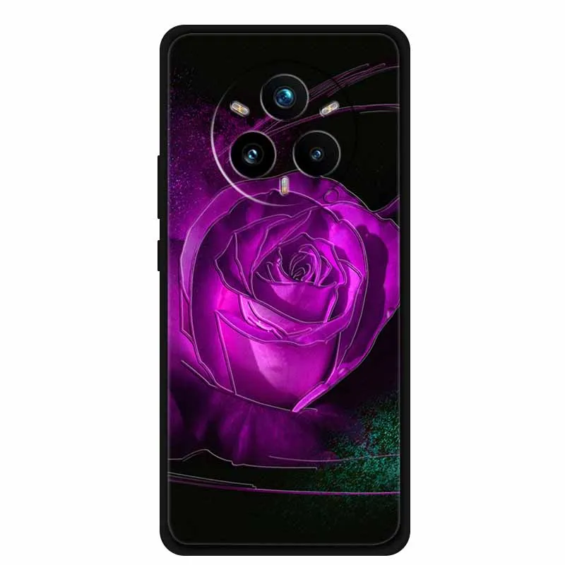 3D Emboss Phone Case For Realme 14 Pro Plus Coque Funda Black Silicone Soft Back Cover Case For Realme 14 Pro Plus Case Shell