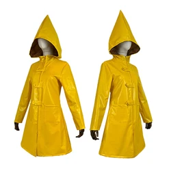 Halloween Nightmares Six Cosplay Costume Yellow Raincoat Coat for Adult Kids Disguised Halloween Stage Party Outfits Pu Leather