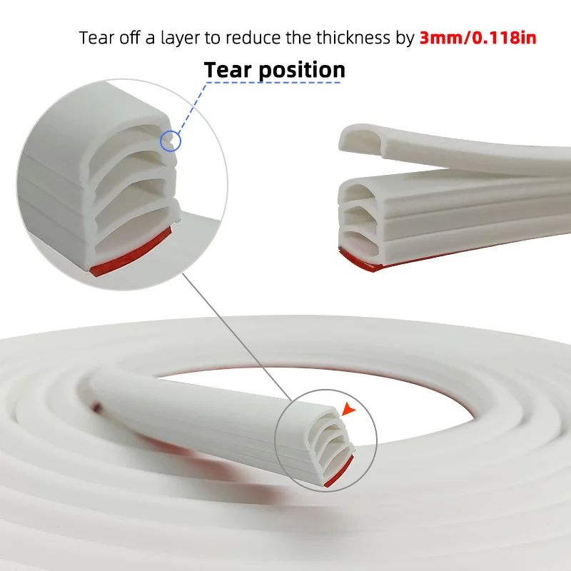 6m Long, Door and Window Door Seam Soundproof and Anti-Collision Seal Strip, Porous Soundproof Design, Coldproof, Warm, Soundpro