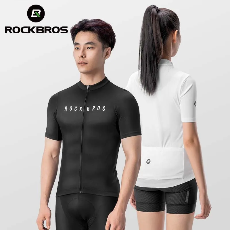 ROCKBROS Cycling Clothes for Men Women Summer MTB Quick Dry Breathable Cycling Jersey with Pocket Man Cycling Maillot Jersey