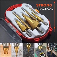 6Pcs Step Drill Bit Set Slot Broaching Twist Saw Titanium Milling Hole Cutter 3 6 8 4-12/20/32mm Wood Opener Metal Core Tools