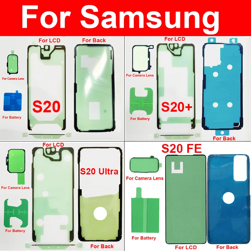 Do Samsung Galaxy S20 S20 Plus S20 Ultra S20 FE Ekran LCD Tylna pokrywa baterii Obiektyw aparatu Wodoodporna taśma samoprzylepna