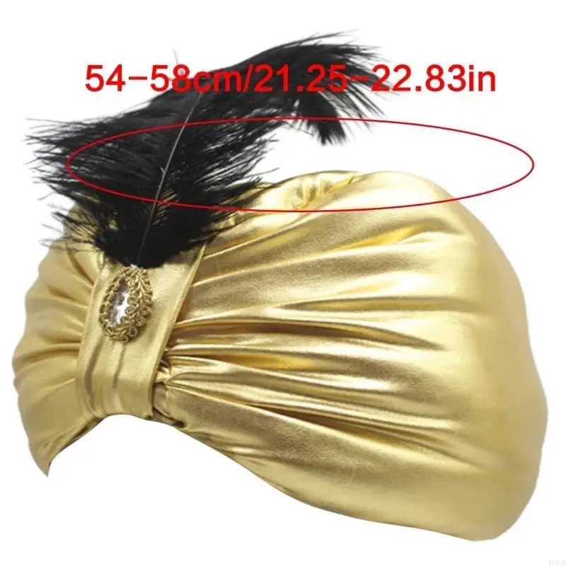 

Solid Color Ethnic Hat Breathable Turban Hat Versatiles Headcover Vintage Hat for Music Festivals and Parties