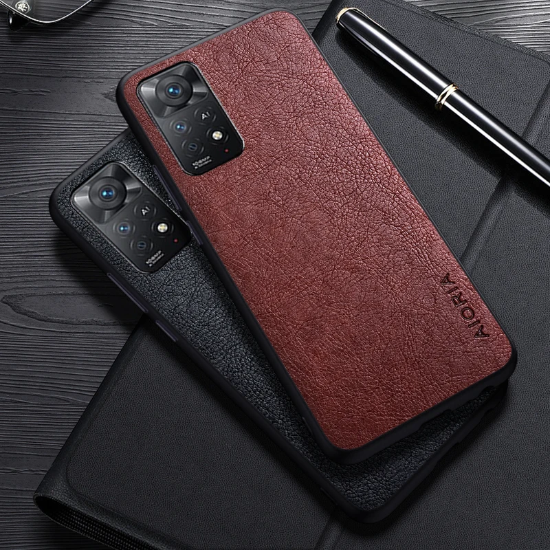 Case For Xiaomi Redmi Note 11 Pro Plus 4G 5G Simple Design Luxury Leather Business Cover For Redmi Note 11S Case