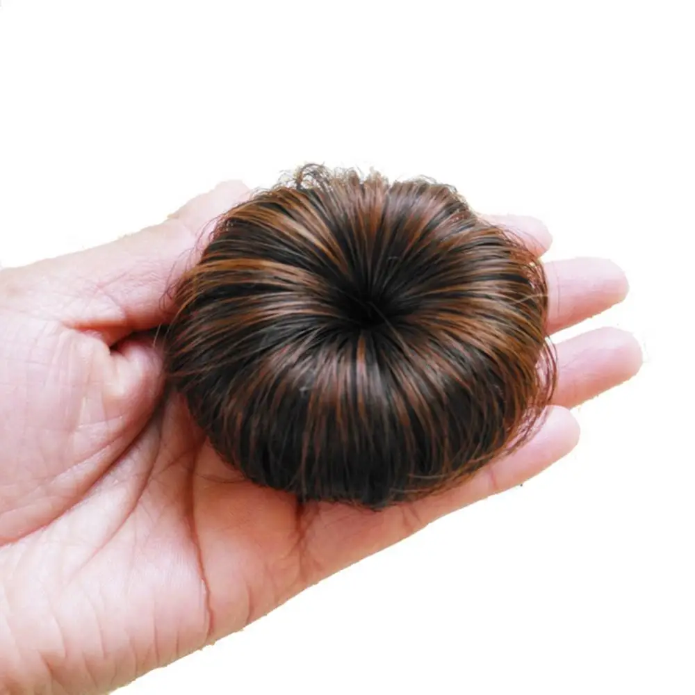 Capelli chignon Extension ricci parrucca ondulata naturale per bambini ragazze ciambelle disordinate chignon capelli finti pezzi di cravatta coda di