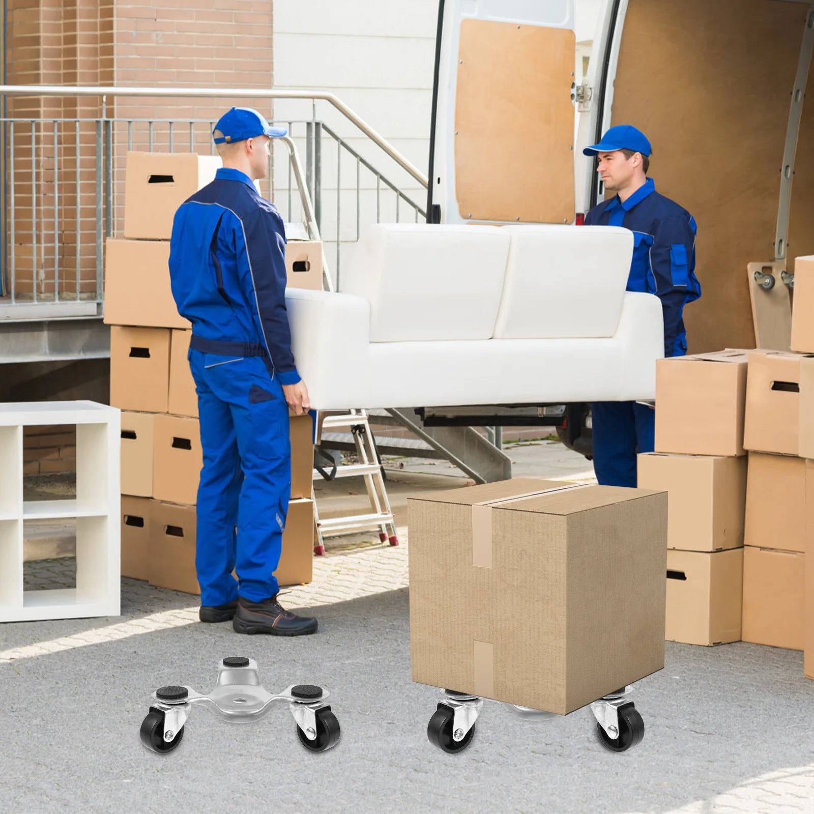 

3pcs Steel Furniture Mover Dolly 3 Wheel Heavy Duty Moving Tool Non Slip Pads For Home Warehouse Use Mover Dollies Swivel