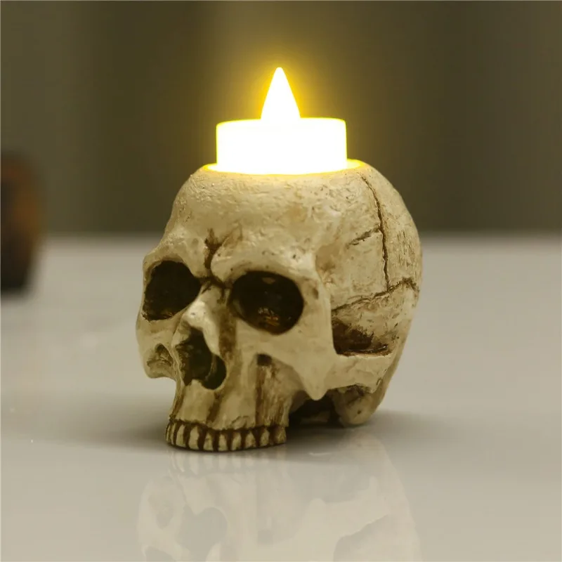 2024 Hot New Antique Tears Skull Candlestick Home Decoration Decoration Home Crafts Column Candle Base Tea Wax Holders