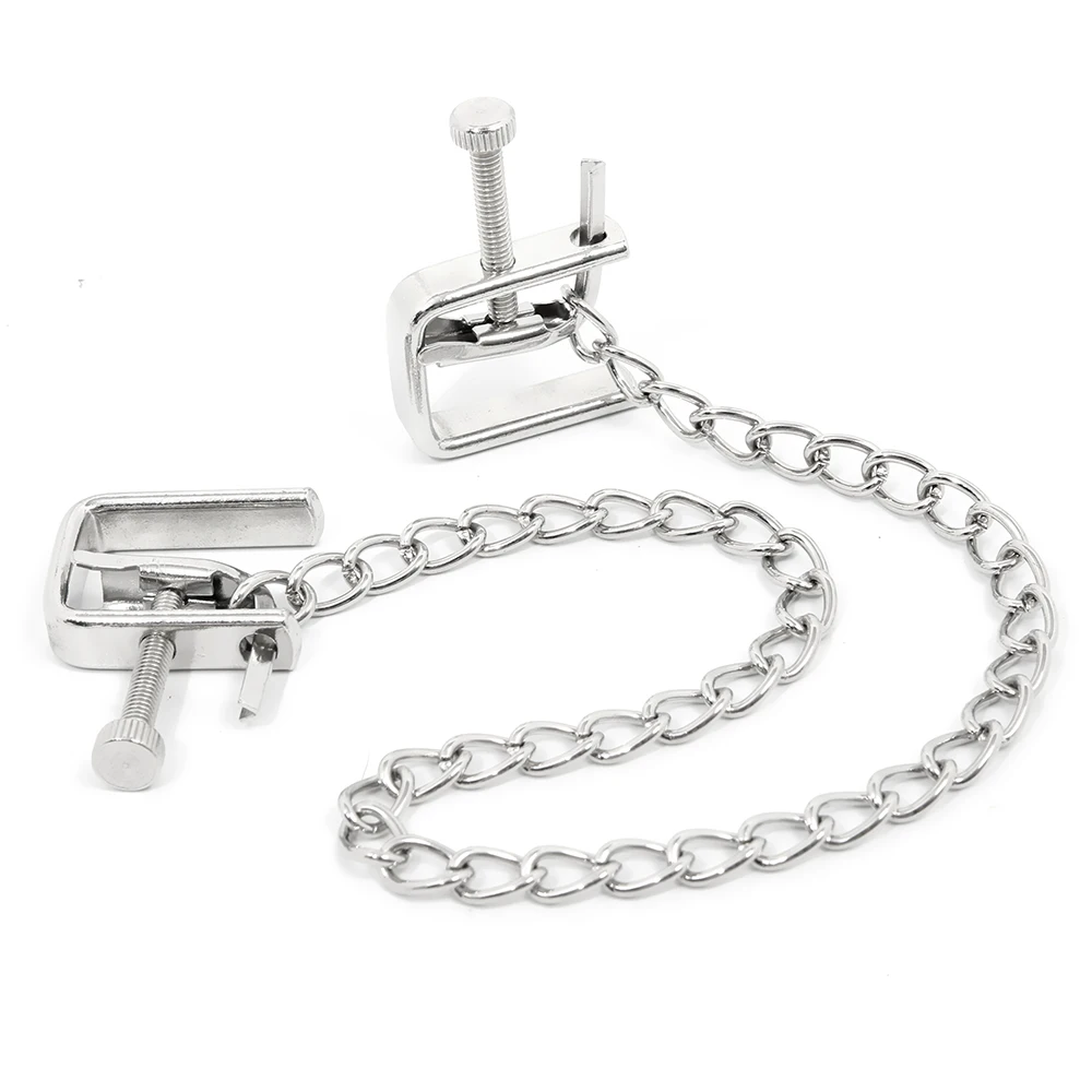 قابل للتعديل سلسلة معدنية الحلمة المشابك BDSM المتطرفة الوثن الرقيق الحلمة كليب السلع الجنسية للكبار ألعاب الجنس أدوات المنتجات المثيرة #3