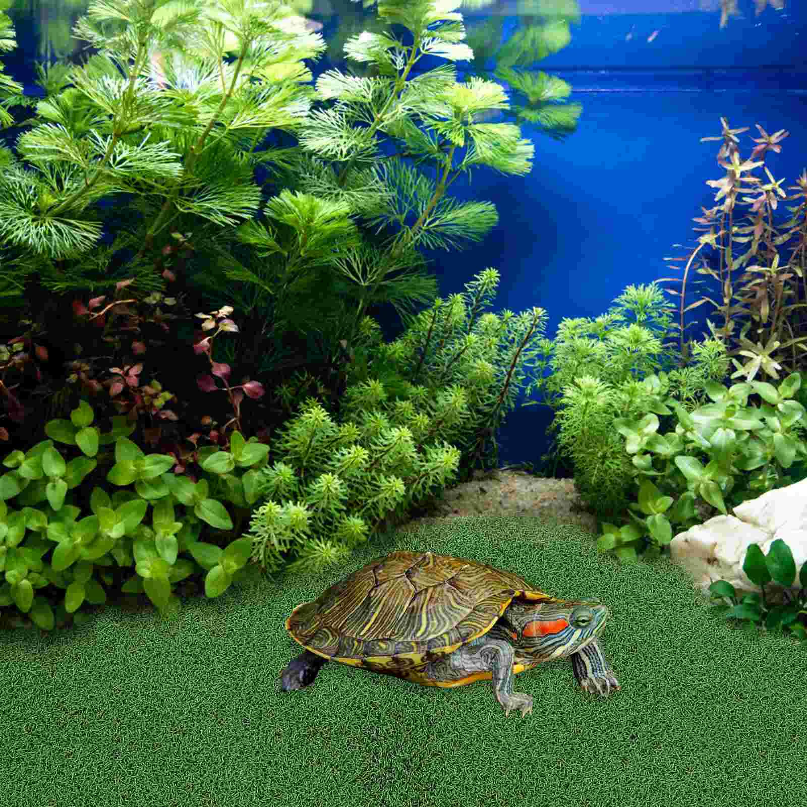 Fake Turf Artificial Turtle Basking Platform Fish Tank Simulation Yard Grass Floating Tortoise Dock Resting Cushion