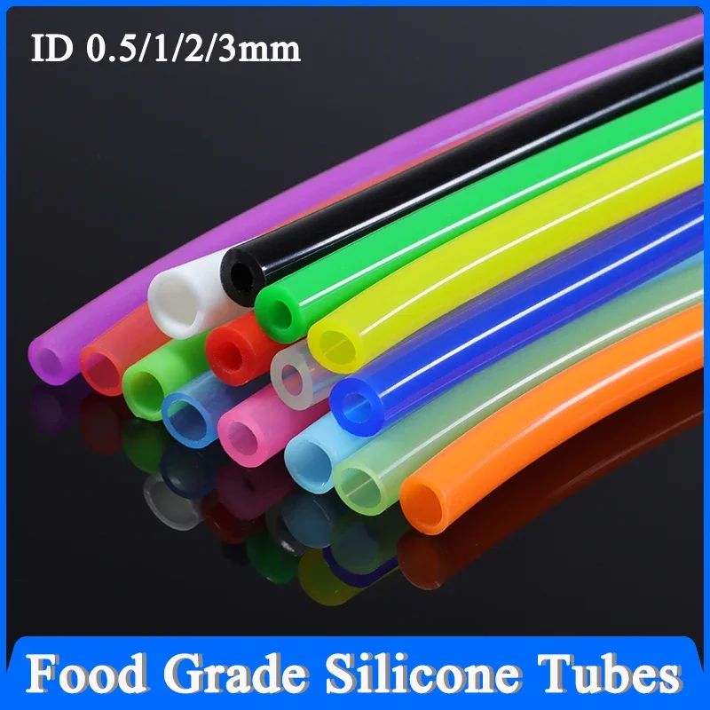 1/5/10m Food Grade Hose Flexible Silicone Tube Colorful ID 0.5 1 2 3mm Car motorcycle Nontoxic Soft Rubber Water Pipe