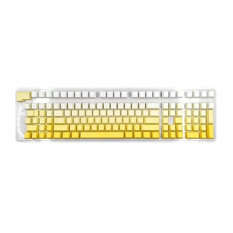 

Two-color dip and dyeing gradual change side engraved transparent keycap original pbt thermal sublimation adaptation 87/104/980