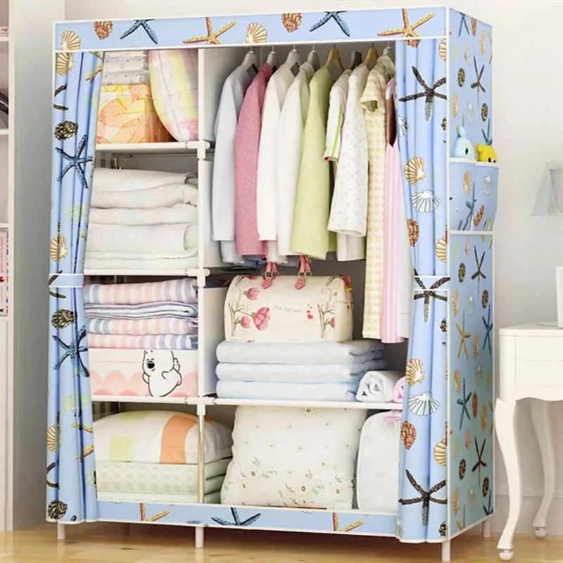 Armoire en tissu Non tissé 105x45x170, pliable et Portable, armoire de rangement pour vêtements, anti-poussière, placard Simple et polyvalent pour