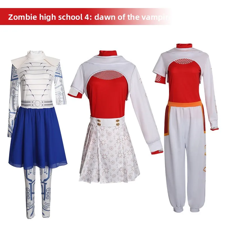 

Halloween Nova Cosplay Zombie Cheerleading Clothing for Boys and Girls School Student Uniform Jacket Top Pants Skirt Party Set