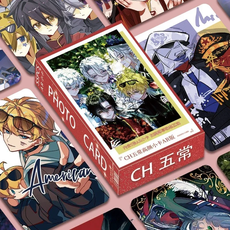 55Pc Cartoon Anime CountryHumans Peripheral Cartoon Figures USA UK RUS Three Inch Boxed LOMO Cards Bookmark Postcard Fans Gift