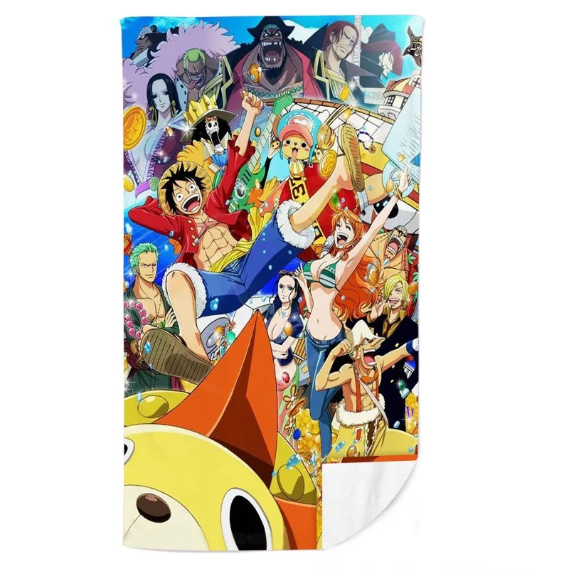 

In Stock Animation One Piece Sunny Ship Luffy Fitness Running Sweat Practical Beach Towel Swimming Bath Towel Anime Model