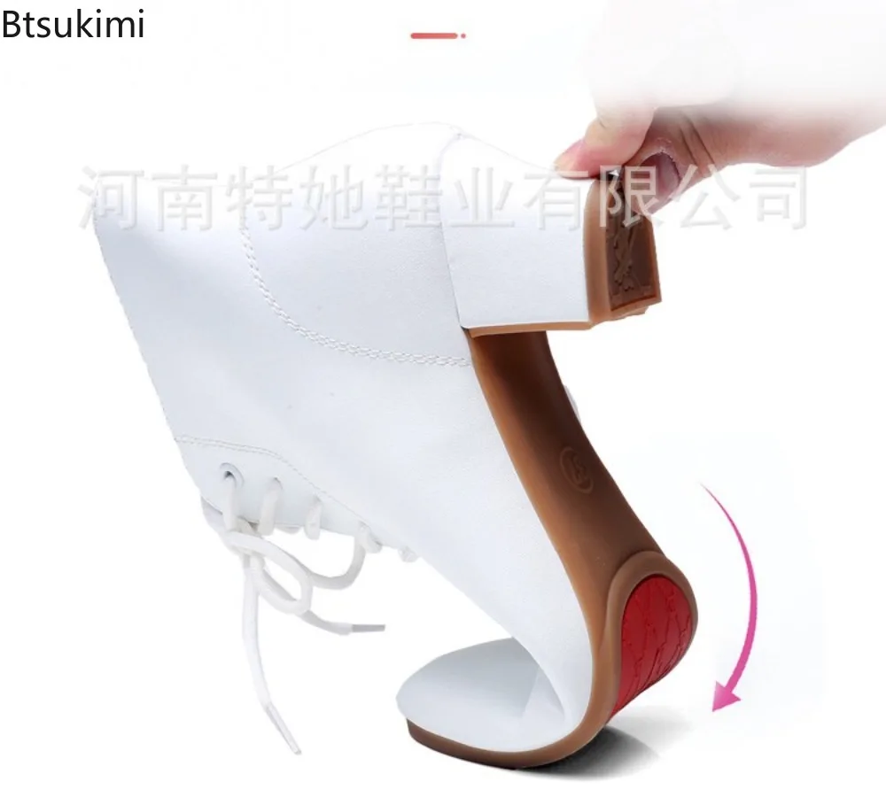 2026 New Women's Ballroom Latin Dance Shoes Jazz Modern Dance Shoes Lace Up Dancing Boots White Black Sports Dancing Sneakers view 6