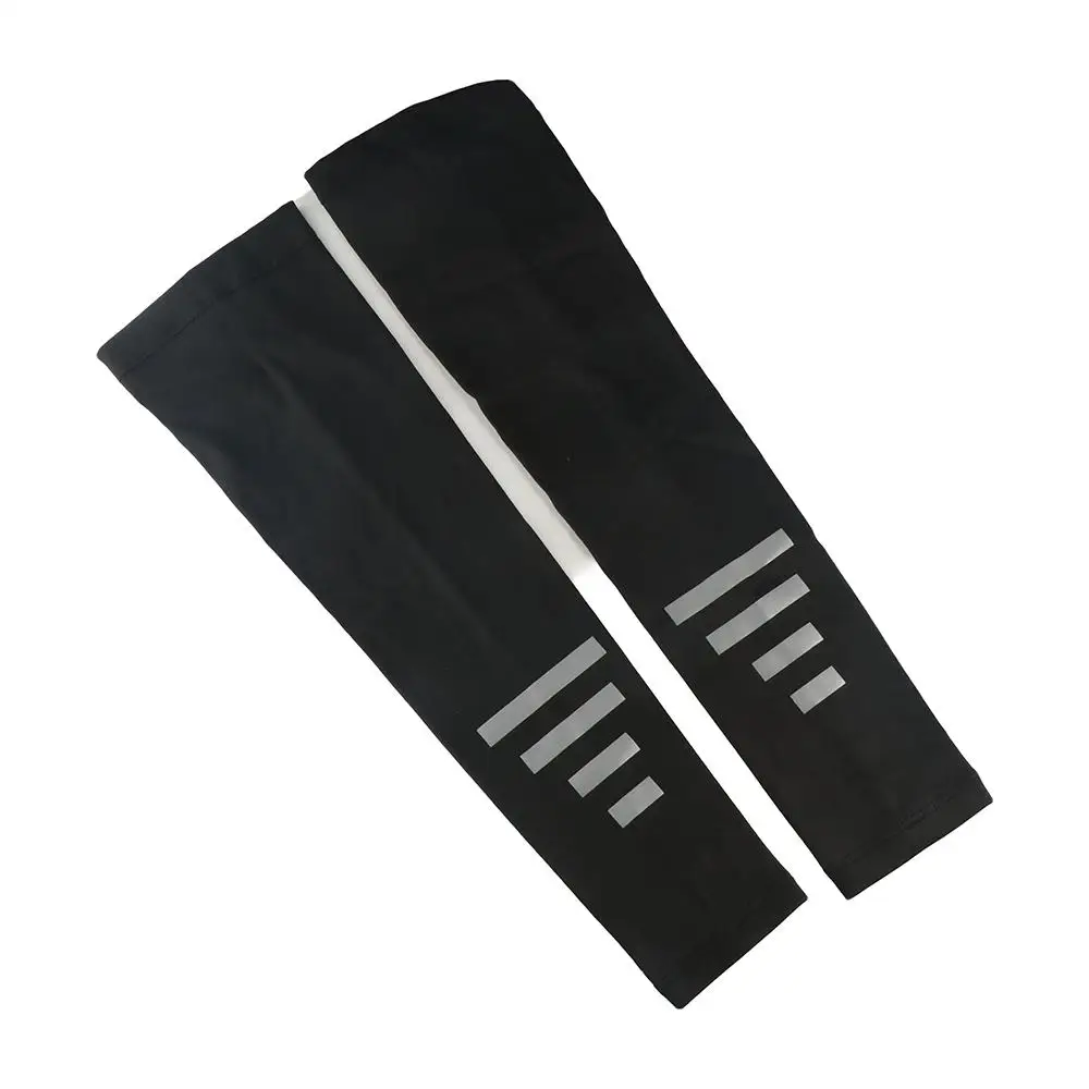 Fluorescent Reflective Arm Warmers Quick-drying Spandex/Elastane Ice Silk Sleeves White Armguards Cuff UV Protection Arm Covers