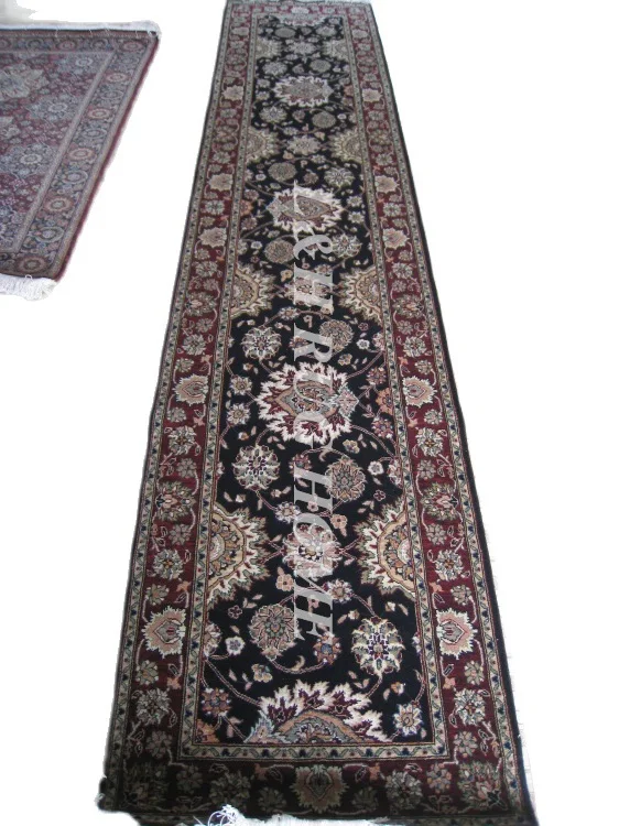 Free shipping 2.5'x12' 160 Line persian woolen carpet , hand knotted persian runner Oriental handmade Persian Rug mixed colors