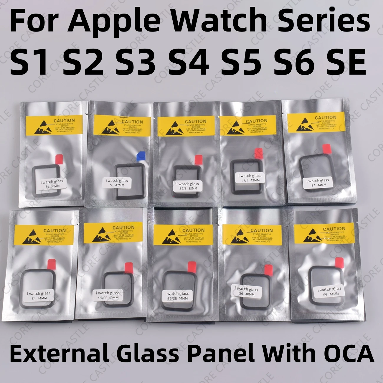 

For Apple Watch Series 1 2 3 4 5 6 7 8 9 SE Ultra 38mm 42mm 40mm 44mm Touch Screen Dgitizer Glass Lens Panel + Pre-installed OCA