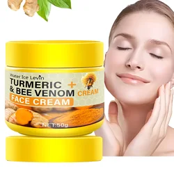 Kurkuma- und Bienengift-Creme mit Kollagen und Bienengift-Gesichtsfeuchtigkeitscreme für tiefe, nährt trockene und raue Haut