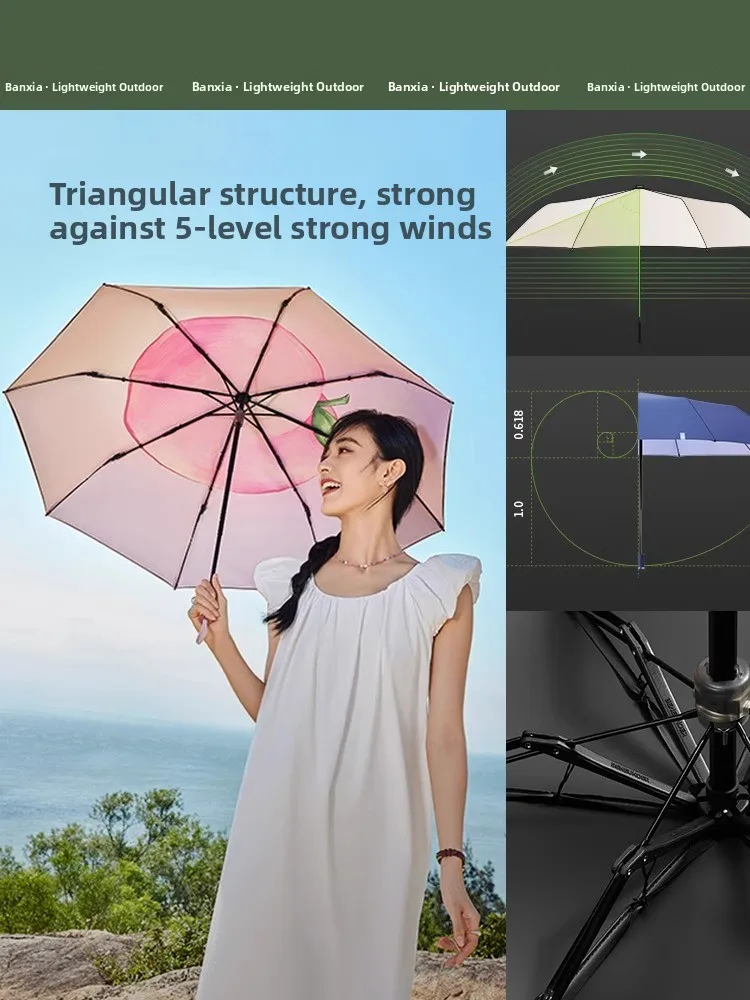 

Banana Leaf Double Layered UV Protection Umbrella Women's Sunshade Rainproof Umbrella Fashionable Aluminum Alloy Polyester Fiber