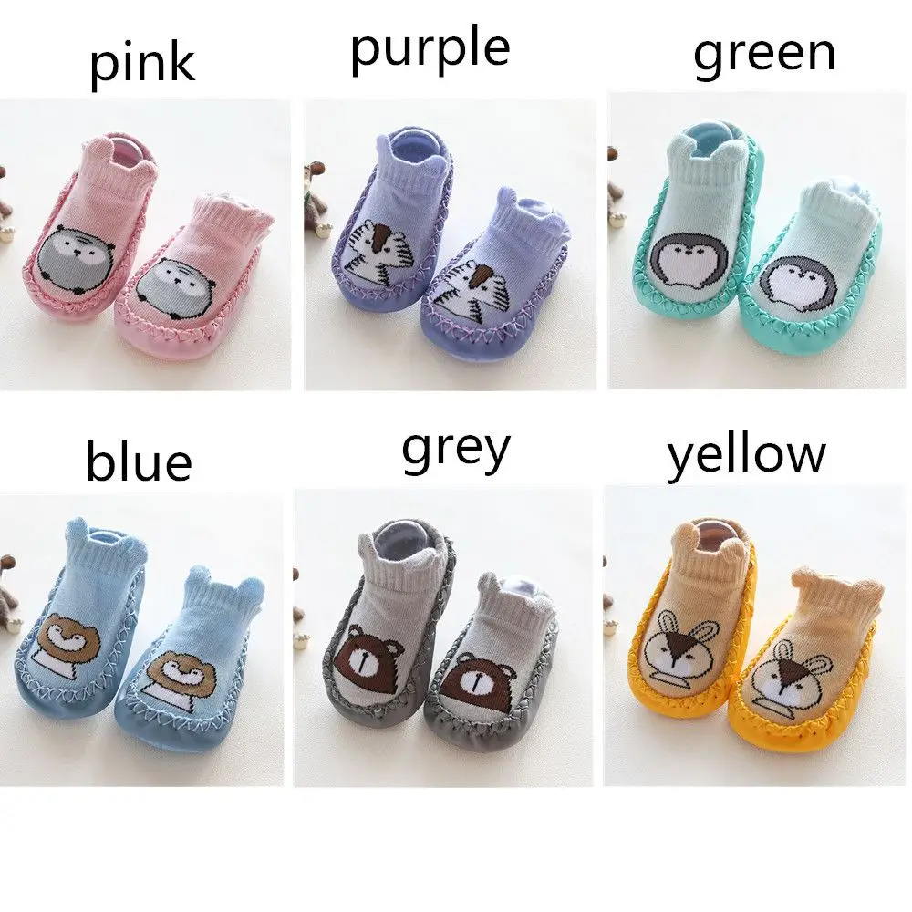 Toddler Newborn Infant Shoes Combed Cotton Socks Shoes Cartoon Anti-slip