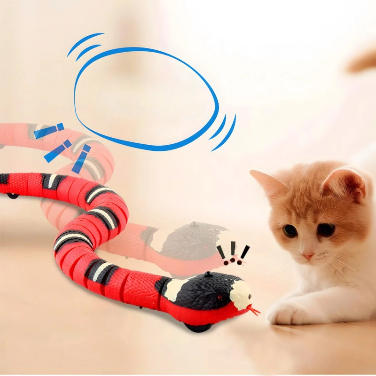 Toy snake remote control snake simulation animal toy cobra fake snake induction can move, tease cats and dogs,