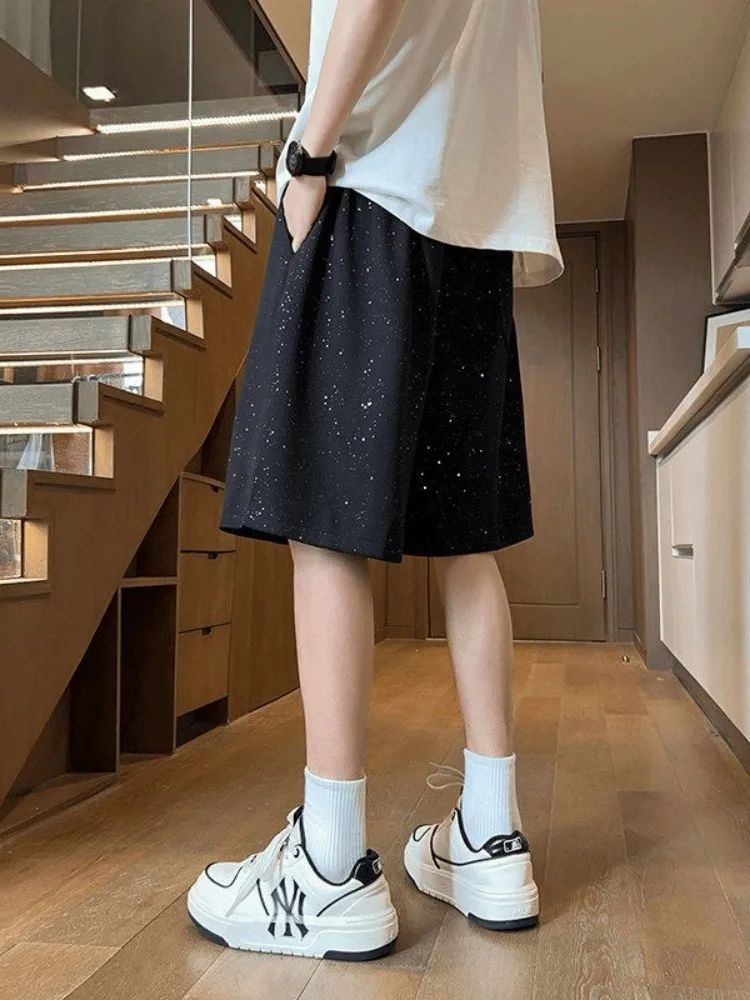 Summer New Heavy Industry Gypsy Sequined Shorts Fashion Trendy Mens Sunshine Teen Boys Loose Casual Fashion Versatile Shorts