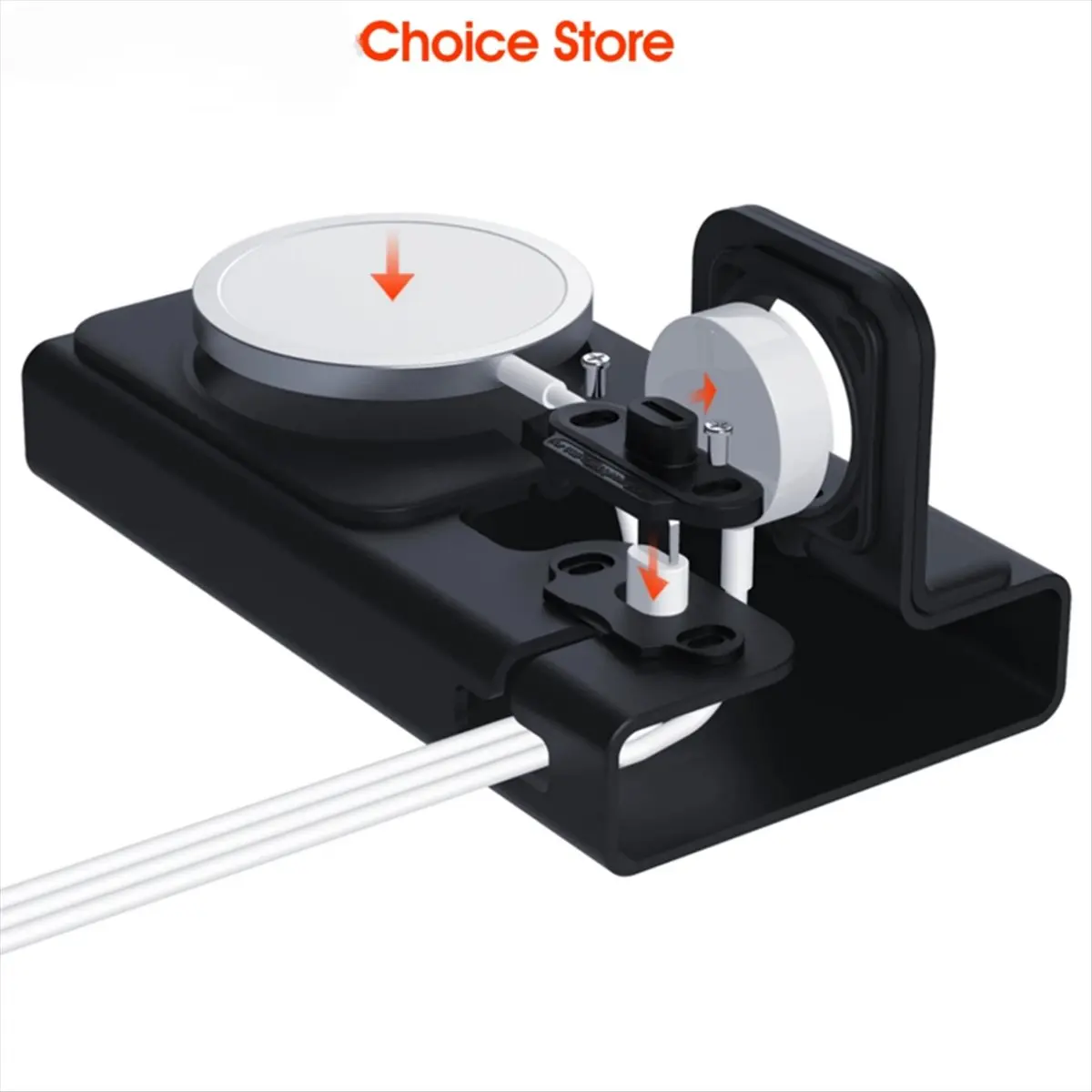 M85K Aluminum Alloy Mobile Phone Desktop Stand, Suitable for , Airpod Pro Three-in-One Aluminum Alloy Charging Stand B
