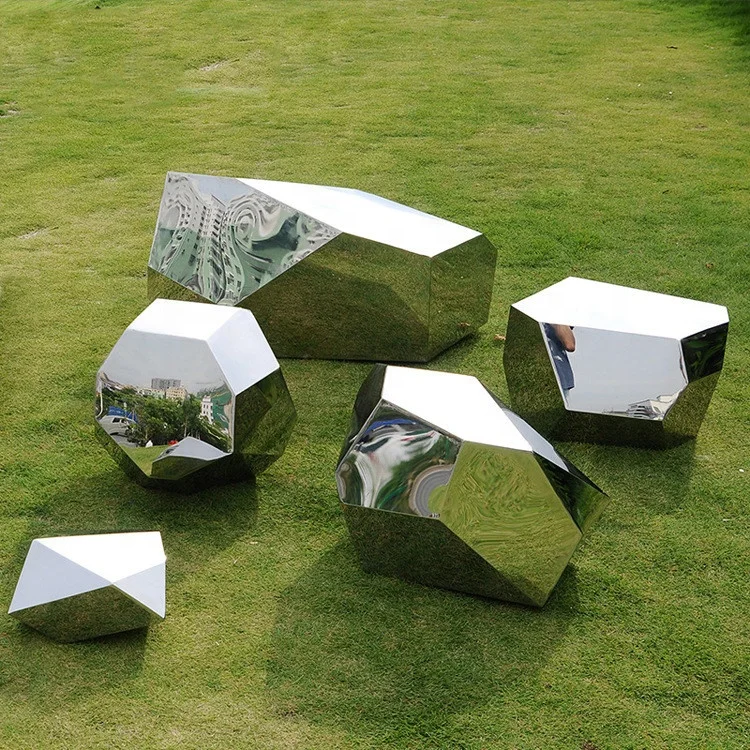 

Большой коммерческий уличный парк, украшение из нержавеющей стали, скульптура, геометрический граненый камень, стекловолокно, металл
