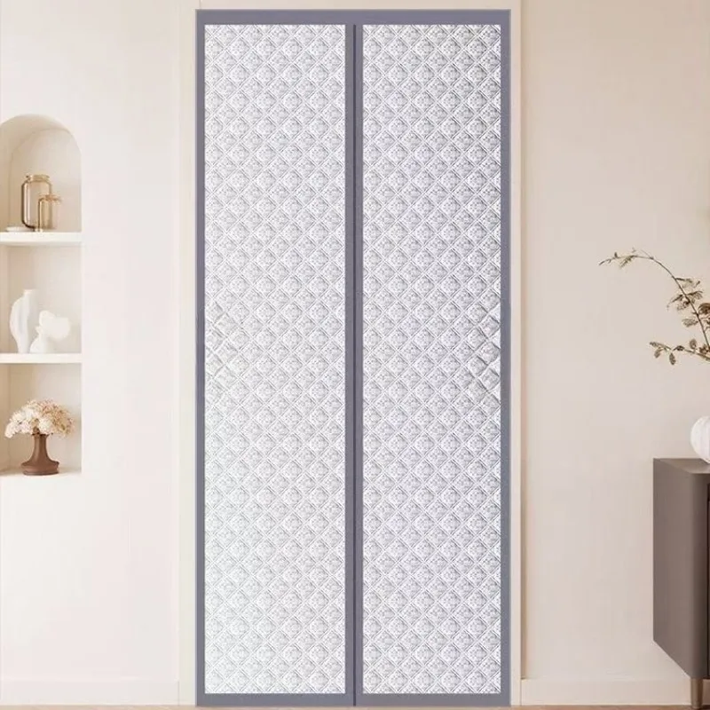 Winter Magnetic Cotton Door Curtain, Thickened, Warm, Windproof, Partition Curtain, Soundproof, Cold Proof, Blackout Curtain
