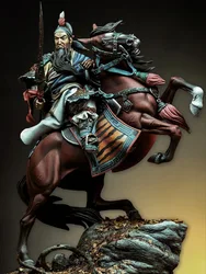 90mm (1:20) Scale Resin Figure Model Kit, Ancient Legendary General Guan Yu, Hobby Miniature Statue Unassembled and Unpainted