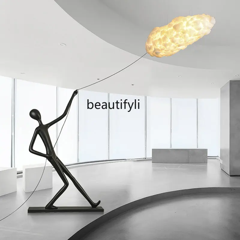 

yj Human-Shaped Hand-Pulled Cloud Design Floor Lamp Villa Light Luxury Sculpture Decoration Ornaments