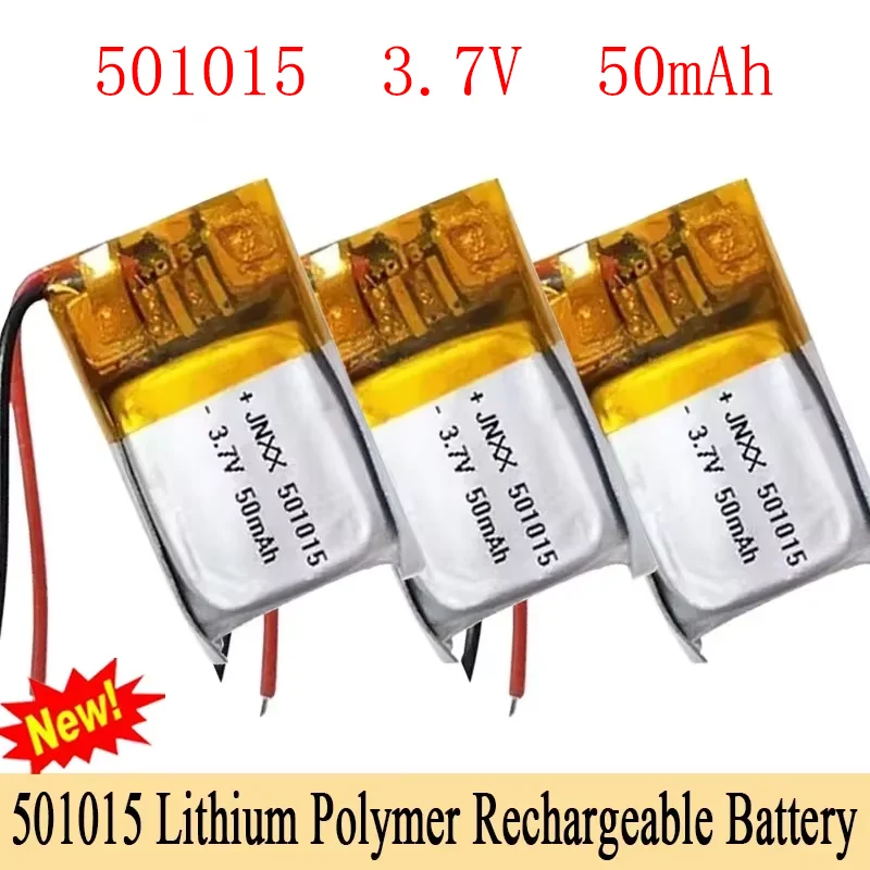 501015 Rechargeable Lithium Polymer Battery 3.7V 50mAh Suitable for MP3 MP4 Bluetooth Headset GPS Walkie Talkie Smart Watch Toy