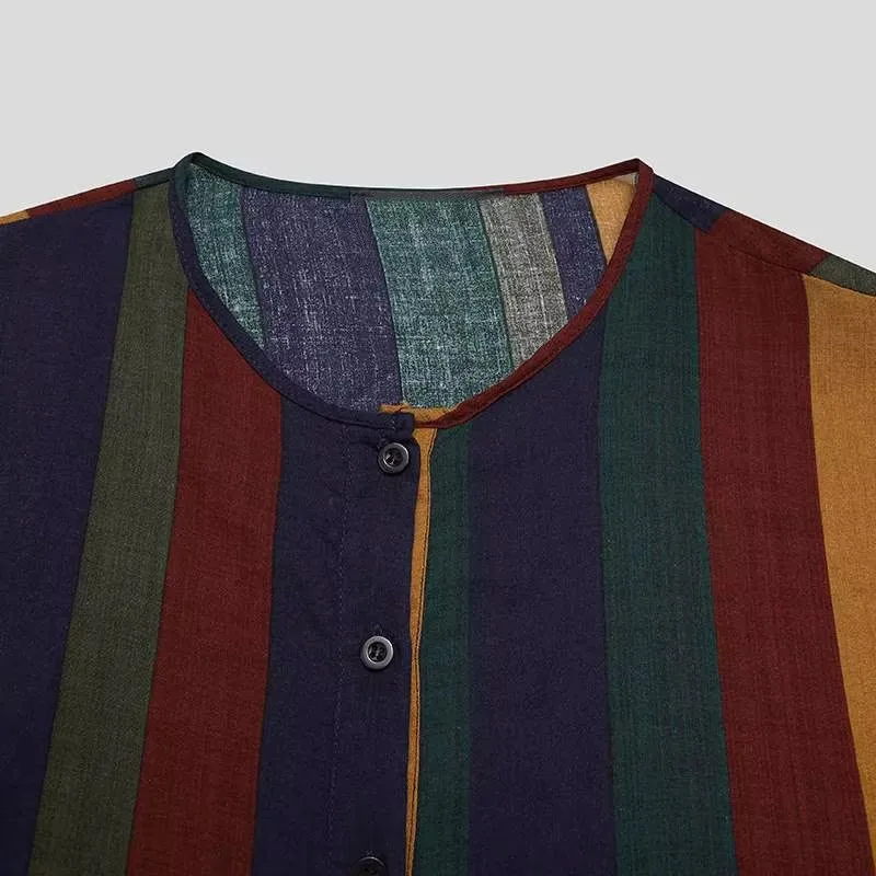 Jubba Thobe For Man Islamic Muslim Clothing Fashion Moroccan Saudi Arabic Dubai Oman Adult Stripe Long Plus Size Casual Kaftan