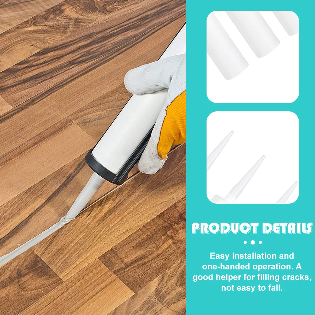 

8Pcs Empty Caulk Tubes Plastic Refillable Sealant Caulking Tube for Kitchen Bathroom Window Crack Repair White