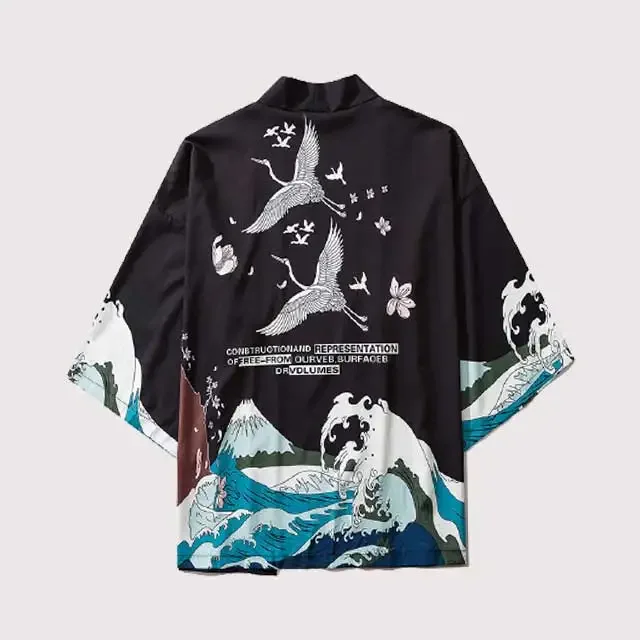 

Japanese Dragon Jacket Kimono Cape Two-dimensional Anime Japanese Cardigan Short Sleeve T-shirt