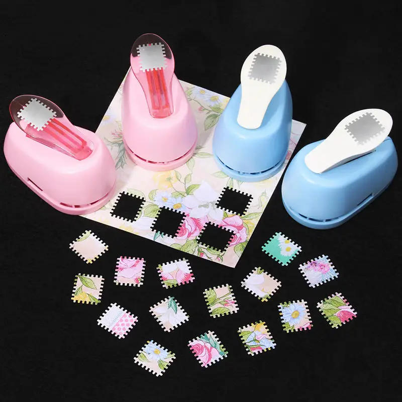 

New Stamp shape Craft Punch Embossing Machine Round Hole Punch Toothed Puncher Embosser