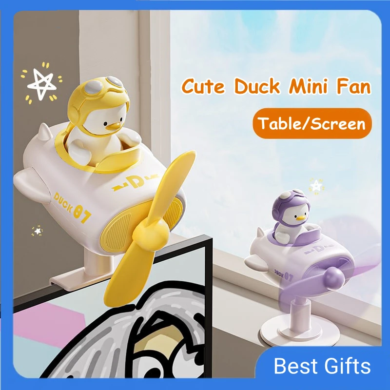 

Mini Cute Duck Fan Computer Screen USB Air Cooling Clip Fan Home Appliances Flexible Silent Desktop Decorative Ventilator Fans