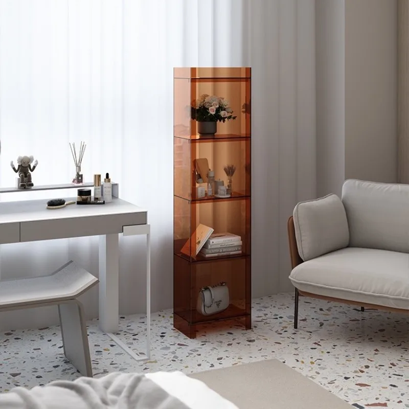 Balcony household narrow cabinet simple solid wood floor rack figure integrated wall storage cabinet