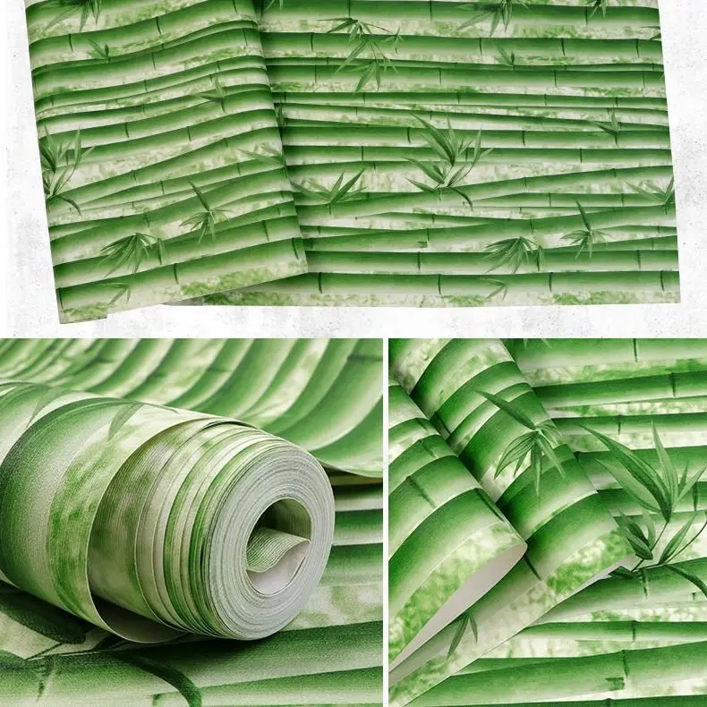 Imagem -05 - Green Bamboo Forest Wallpaper para Bar Papel de Parede Impermeável Chá Retro Japonês Restaurante Chinês 3d