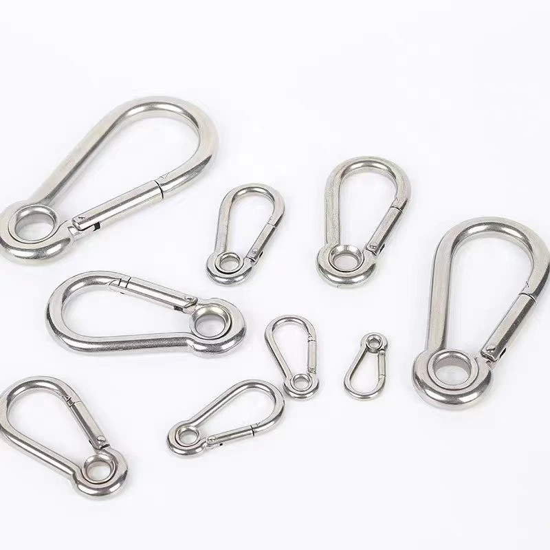 

M4 M6 M8 M10 M12 304 Stainless Steel Spring Snap Carabiner Quick Link Lock Ring Hook Snap Shackle Chain Fastener Hook Dog Chain